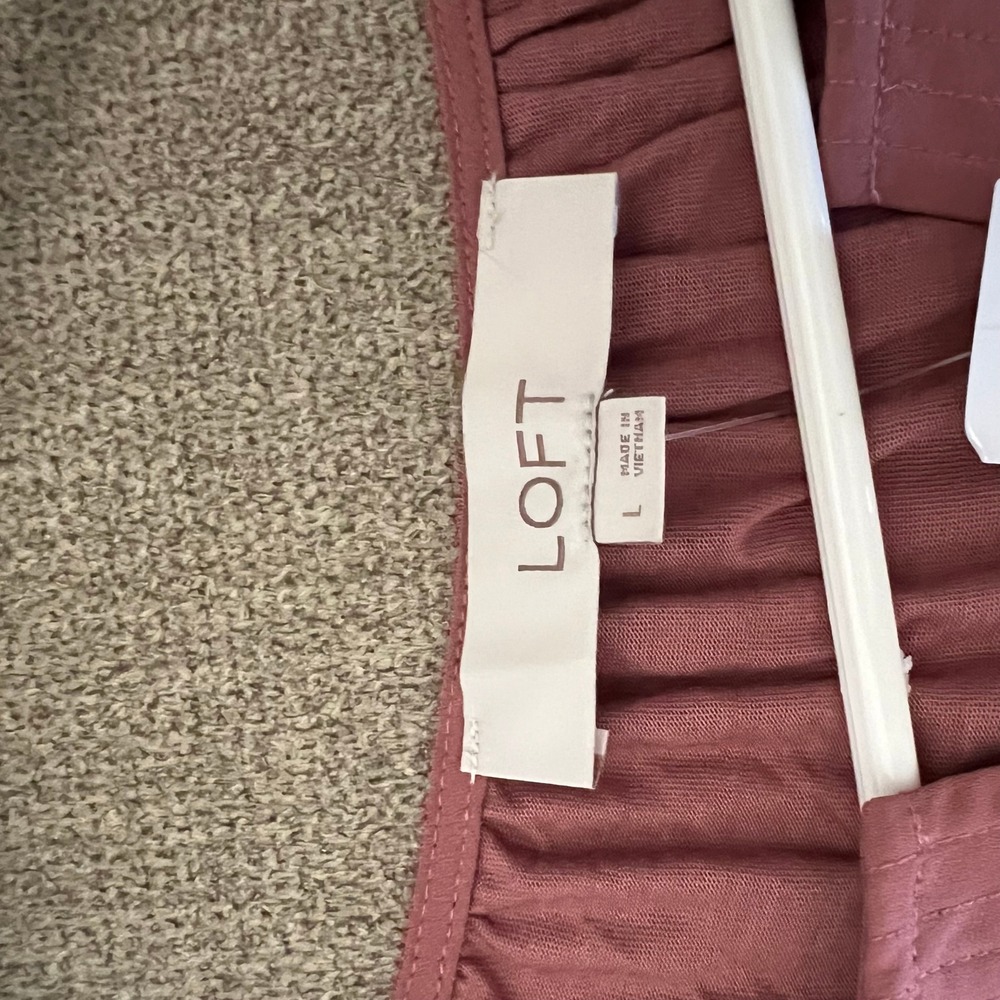 LOFT Womens Mauve Pink Mixed Media Split Neck Sleeveless Blouse Top 40432274 L - Picture 6 of 6